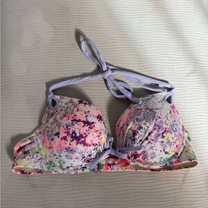 Victoria's Secret Colorful The Gorgeous Add-2-Cups Halter Bikini swim Top 34C